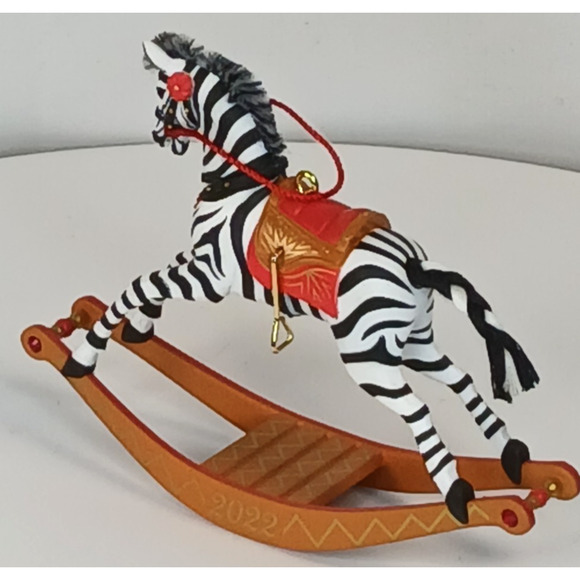 Hallmark Keepsake Ornament Rocking Horse Memories Zebra Special Edition 2022 - Picture 5 of 9